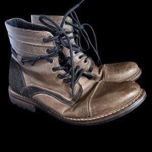 Outpost Makers Mens 11 Haansel Lace-Up Brown/Black Leather Boots